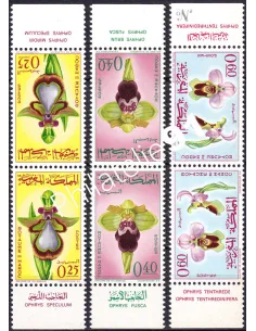 Maroc, n° 494A à 496A, 3 paires Tête-bêche, timbres Colonies