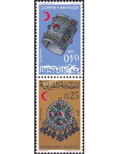 Maroc, n° 558A, Paire Tête-bêche, timbres Colonies françaises