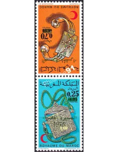 Maroc, n° 744A, Paire Tête-bêche, timbres Colonies françaises