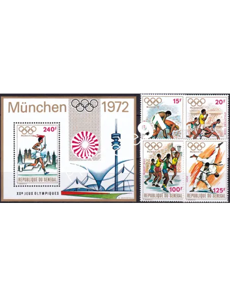 Sénégal, n° 368 à 371 + BF n° 10, collection timbres Colonies