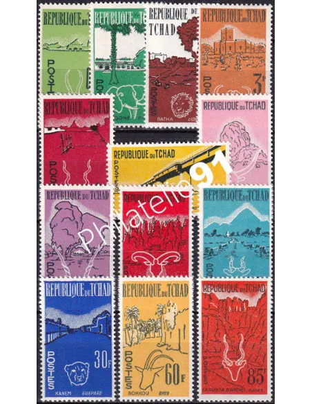 Tchad, n° 66 à 78, collection timbres Colonies françaises