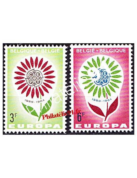 Timbres de BELGIQUE n° 1298 à 1299 - EUROPA 1964