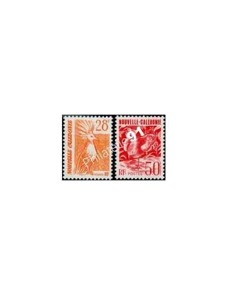 NOUVELLE CALEDONIE, n° 587 à 588, le cagou, collection timbres Dom-Tom