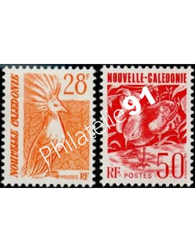 NOUVELLE CALEDONIE, n° 587 à 588, le cagou, collection timbres Dom-Tom