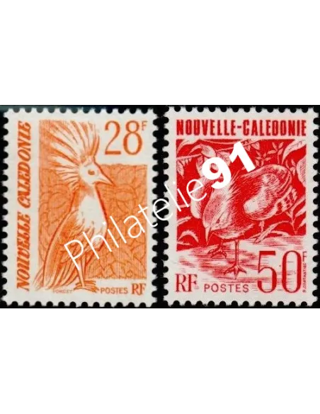 NOUVELLE CALEDONIE, n° 587 à 588, le cagou, collection timbres Dom-Tom