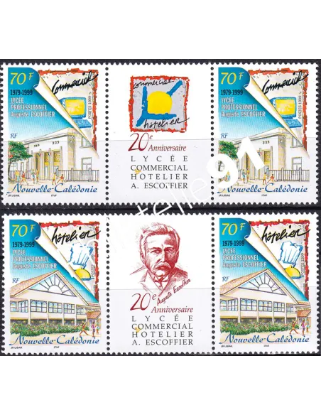 NOUVELLE CALEDONIE, n° 797 à 798, Paires avec vignette, timbres Dom-Tom
