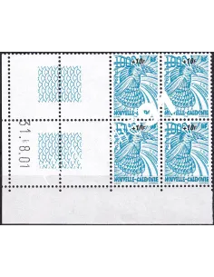Nelle-Calédonie, Coin daté sur timbre n° 963 (2001), timbres Dom-Tom