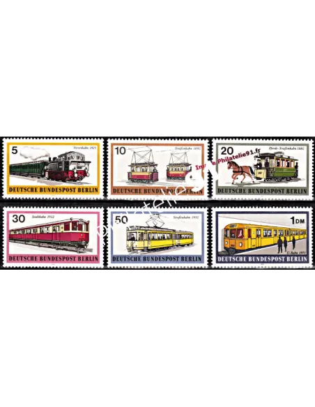 Timbre de BERLIN - n°  360 à 365 - Thématique: Transport - Trains