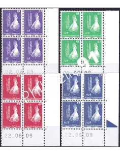 Nelle-Calédonie, Coins datés sur n° 1074 à 1077 (2009),timbres Dom-Tom