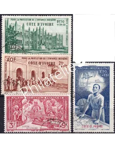 Cote d'Ivoire, PA n° 6 à 9 oblitéré, Timbres colonies françaises