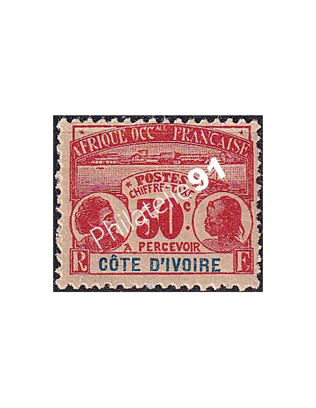 Cote d'Ivoire, Timbre-Taxe n° 5 charnière, Timbres colonies françaises