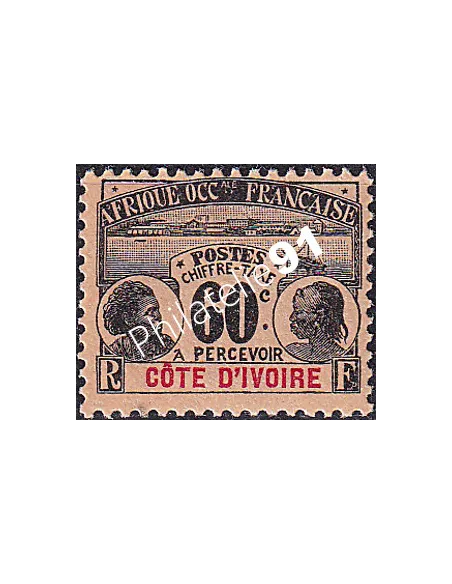 Cote d'Ivoire, Timbre-Taxe n° 7 charnière, Timbres colonies françaises