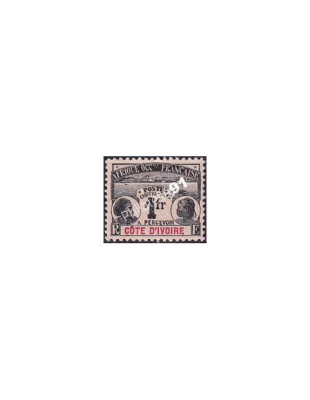 Cote d'Ivoire, Timbre-Taxe n° 8 charnière, Timbres colonies françaises