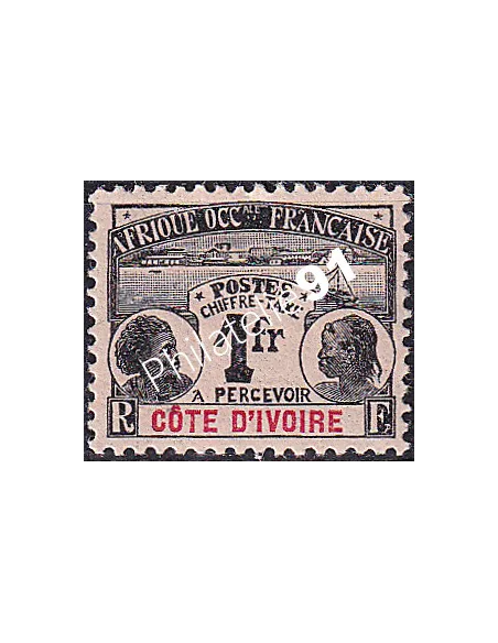 Cote d'Ivoire, Timbre-Taxe n° 8 charnière, Timbres colonies françaises