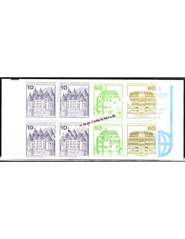 Carnet de Timbres neufs de Berlin n° 633bThématique Chateaux.