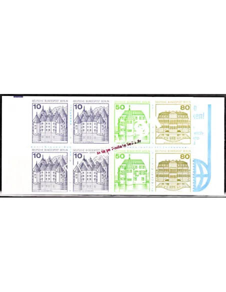 Carnet de Timbres neufs de Berlin n° 633bThématique Chateaux.