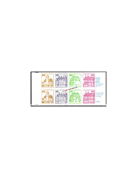 Carnet de Timbres neufs de Berlin n° 575bThématique Chateaux.