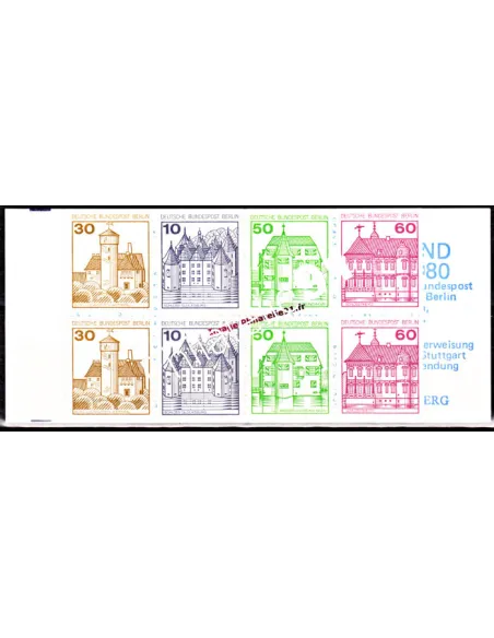 Carnet de Timbres neufs de Berlin n° 575bThématique Chateaux.