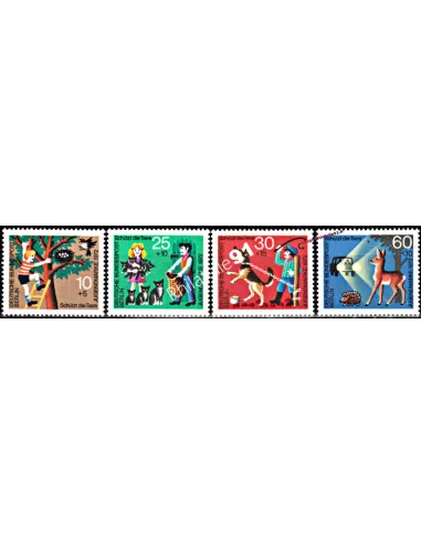Timbres de BERLIN n° 383 à 386, Enfance, timbres d'Europe