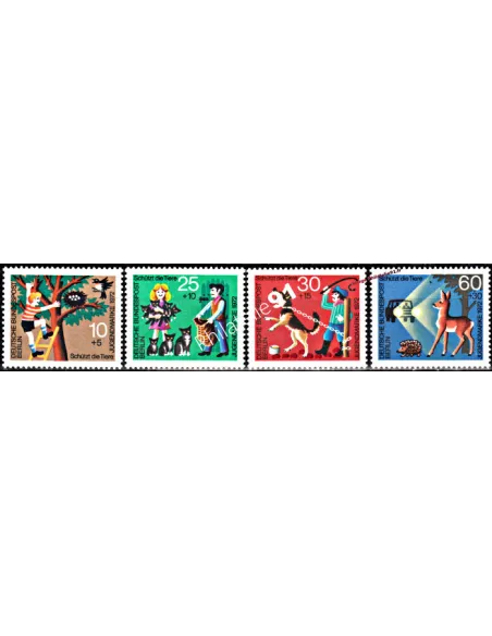 Timbres de BERLIN n° 383 à 386, Enfance, timbres d'Europe