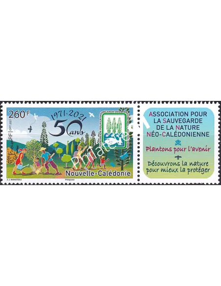 NOUVELLE CALEDONIE, n° 1407, avec vignette, timbres Dom-Tom
