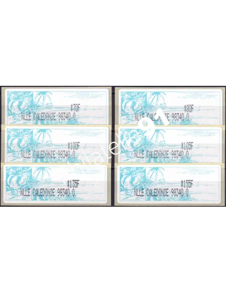 NOUVELLE CALEDONIE, Lot de timbres de distributeurs, Dom-Tom