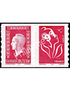 Timbre de France n° 3841P (ADH n° P66) 60e anniv. Marianne de Dulac. Paire