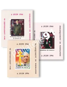 Tous Pays, Lot de 3 épreuves surchargées, timbres Colonies françaises