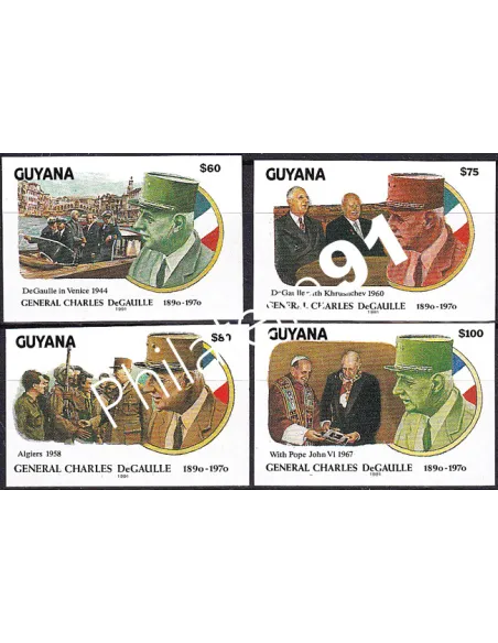 Guyana, n° 2488 à 2491 ND, timbres Colonies françaises