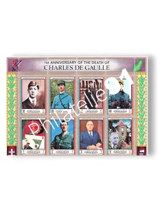 Ajman, Demie-Feuille dorée, De Gaulle, collection timbres Amériques