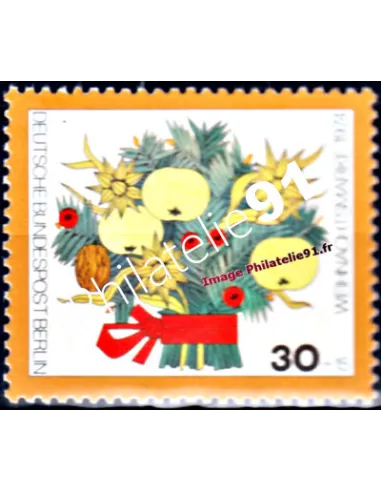 Timbre de BERLIN n° 445 - Thématique : Noël - Fleurs