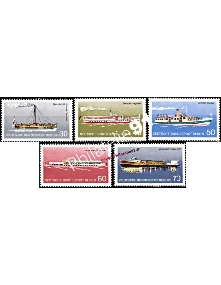 Timbres neufs de BERLIN - n°  447 à 451 - Thématique : bateaux
