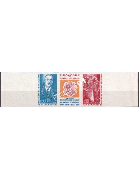 Andorre Français, n° 399Aa, Triptyque ND, Collection timbres Dom-Tom