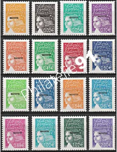 Mayotte n° 112 à 127 - collection timbres Dom-Tom