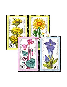 Timbres neufs de BERLIN - n°  474 à 477 - Thématique : Fleurs