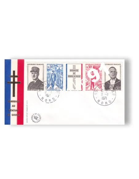 Bande n° 1698A sur enveloppe 1er Jour, lettres France