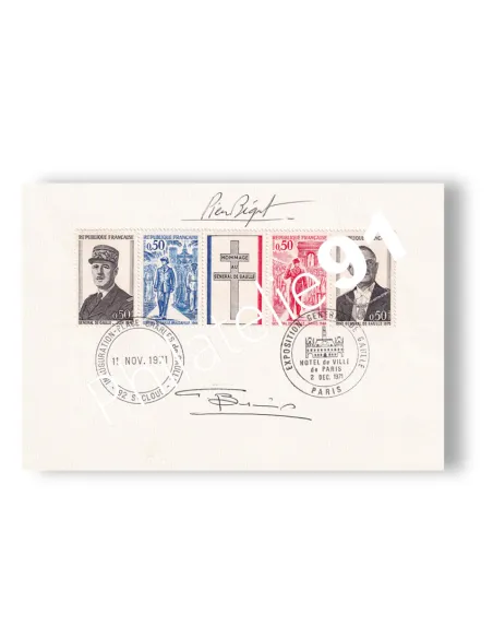 Bande n° 1698A sur document signé, lettres France