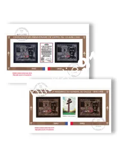 Guyana, n° 2492 à 2493 ND, 2 feuilles sur enveloppes 1er Jour, Monde