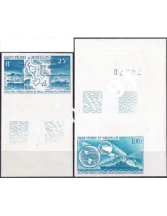 St-Pierre et Miquelon,PA n° 38 à 39, essai de couleur, timbres Dom-Tom