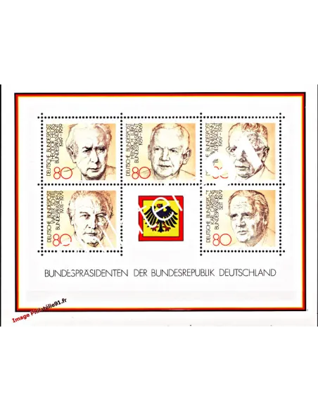 Timbres d'ALLEMAGNE - RFA - Bloc n° 17 - Présidents