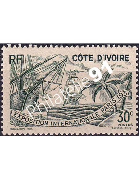 Cote d'Ivoire, n° 134 charnière, Timbres colonies françaises
