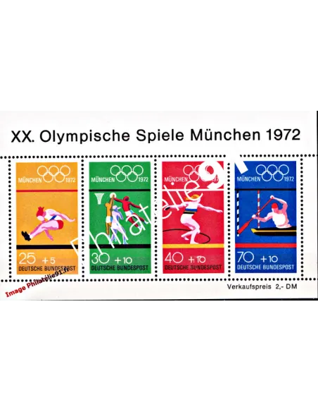 Bloc- feuillet n°  7 d'ALLEMAGNE - RFA - Jeux Olympiques de Munich