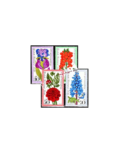 Timbres de BERLIN - n°  488 à 491 - Thématique : Fleurs