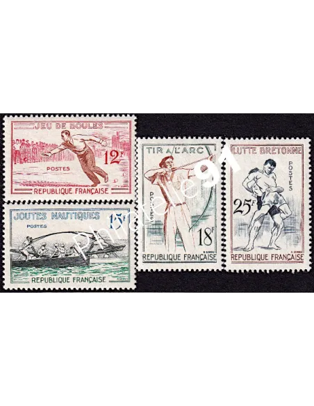 Timbres de France n° 1161 à 1164 - Jeux traditionnels