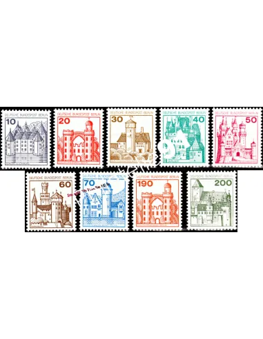 Timbres neufs de BERLIN - n°  496 à 502 - Thématique : Monuments