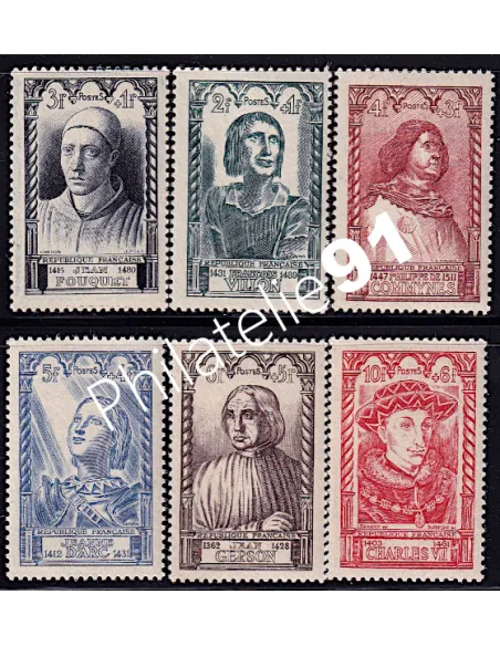 Timbres de France n°765 à 770, Célébrités, collection timbres France