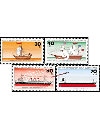 Timbres neufs de BERLIN - n°  505 à 508 - Thématique : Bateaux