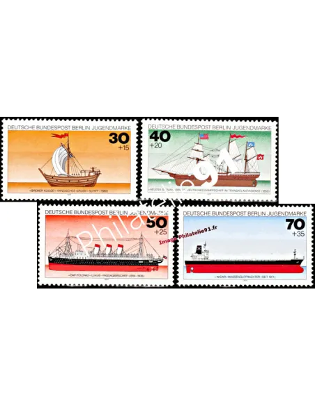 Timbres neufs de BERLIN - n°  505 à 508 - Thématique : Bateaux