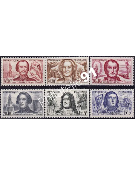 Timbres de France n° 1207 à 1212- célébrités