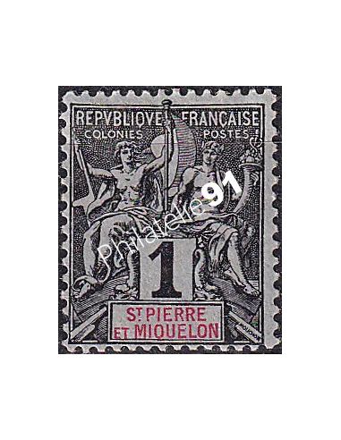 St-Pierre et Miquelon, n° 59 charnière, Timbres Colonies